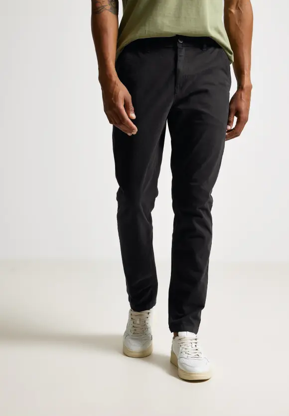 Regular Fit Chinohose - Black