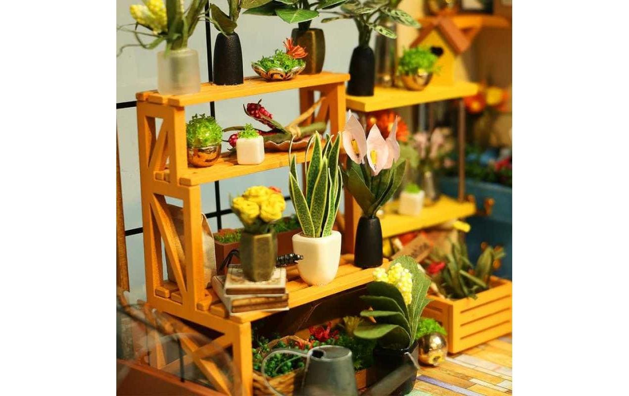 Bausatz Cathy's Flower House3D-Puzzle aus lasergeschnittenen Holzteilen
