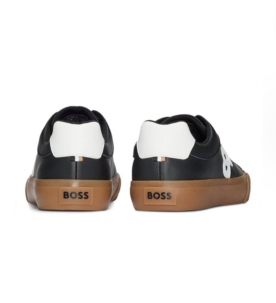 Tênis de couro BOSS Aiden preto