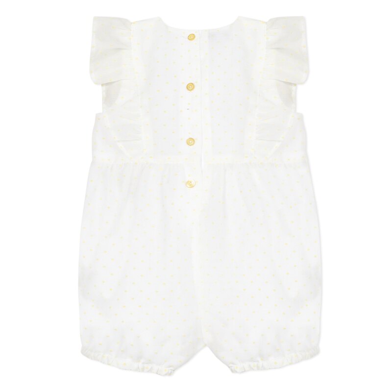Combi en voile plumetis blanc et jaune bébé fille Absorba Aucune nuance