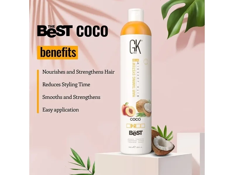 GK HAIR (Global Keratin) Global Keratin, The Best Coco, Hair Cream Treatment, For Smoothening, 1000 ml For Women