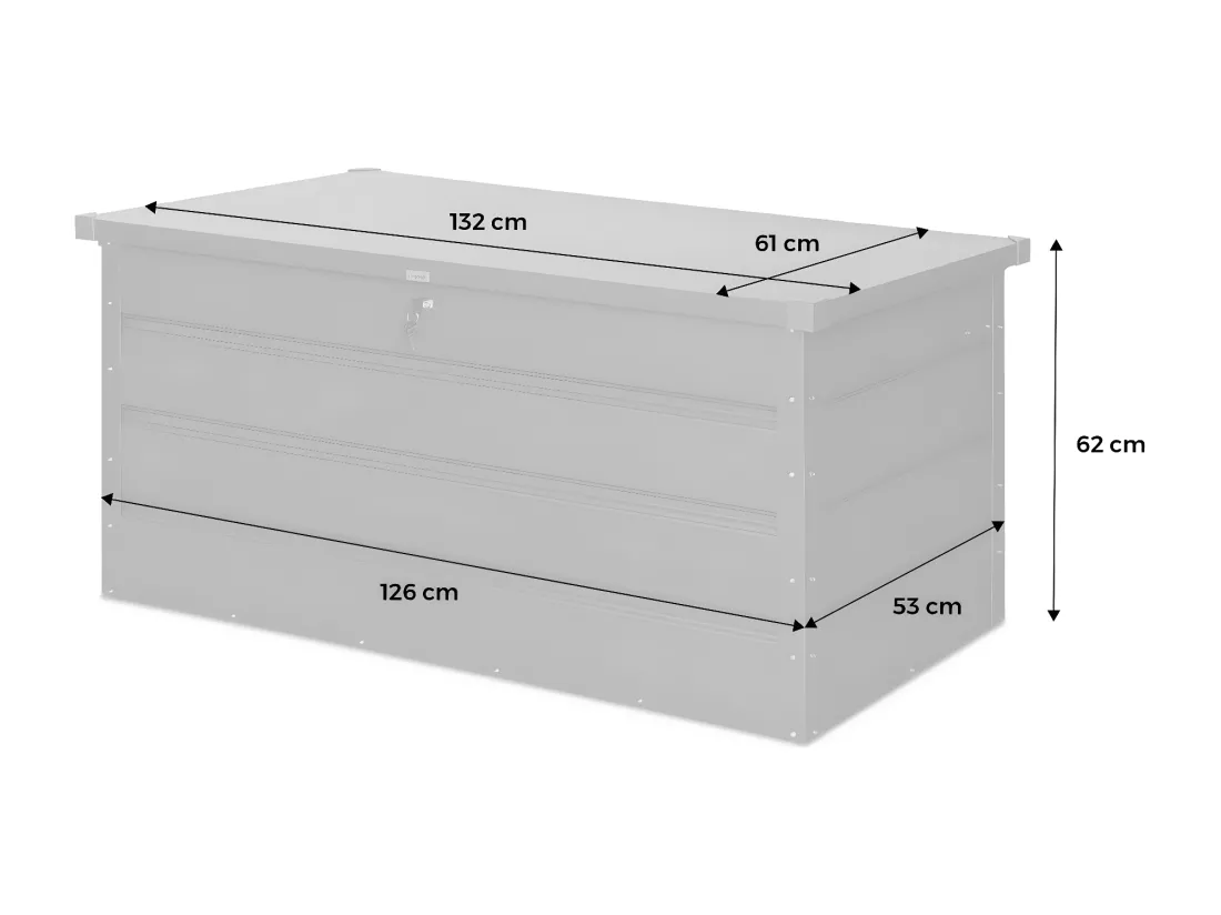 Coffre de jardin en métal - DETROIT- 385L anthracite