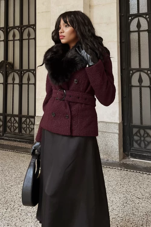Topvintage Boutique Collection Topvintage exclusive ~ Taylor cropped jas in bordeaux