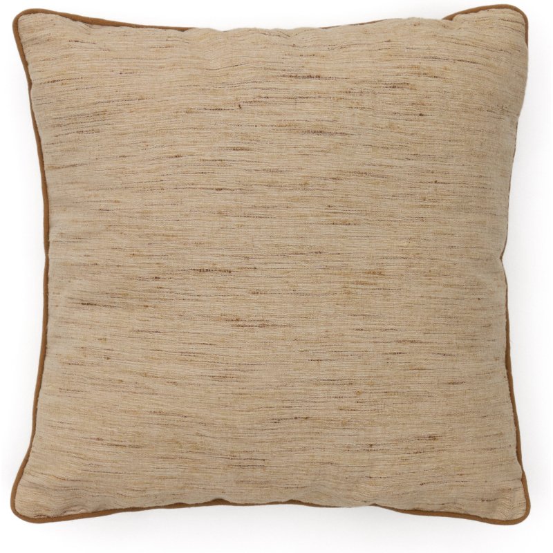 Housse de coussin Aleos en tissu mélangé avec liseré contrasté moutarde 45 x 45 cm