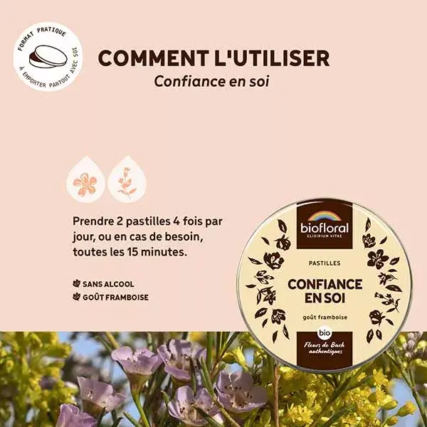 Pastilhas Biofloral Autoconfiança, Pastilhas Orgânicas para Emoções, 50g