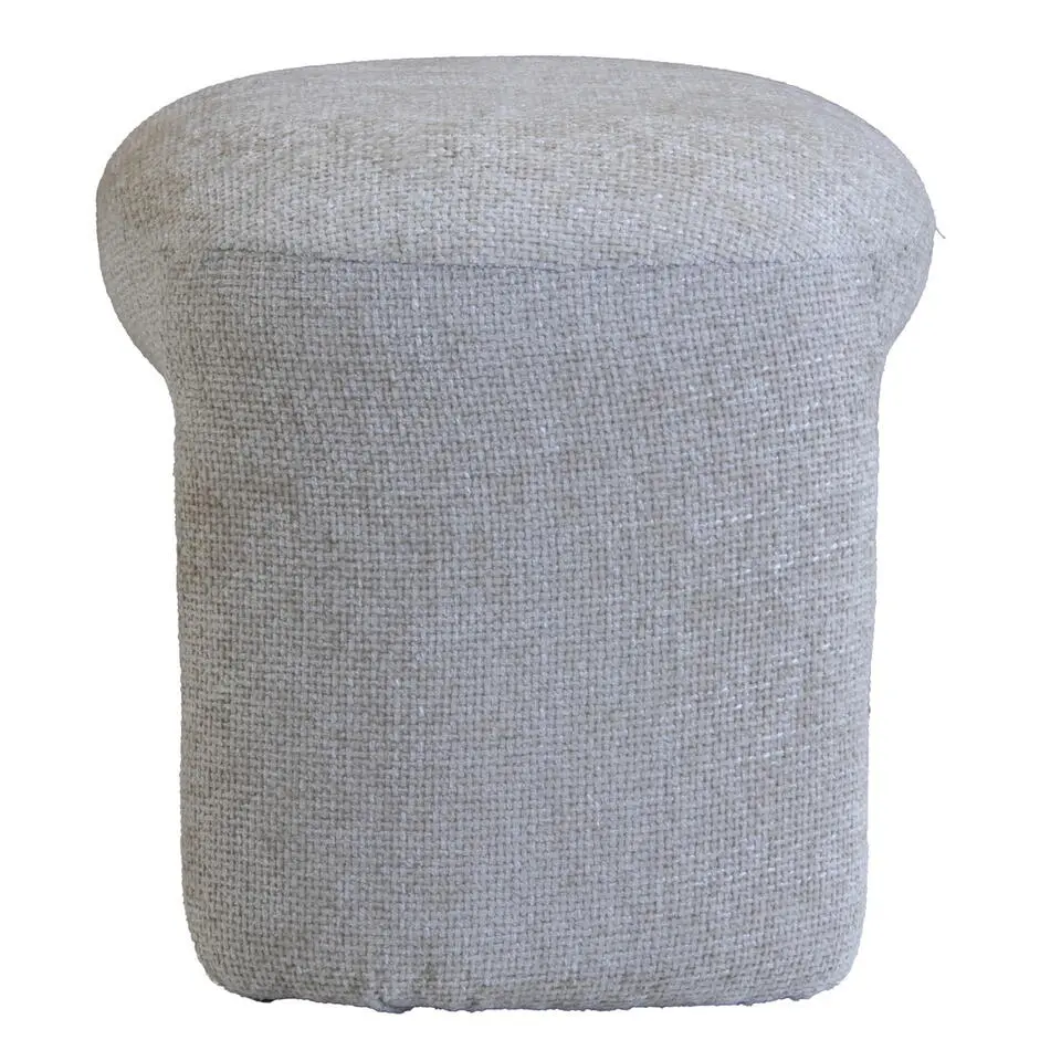 Poef Stof/Textiel Taupe - 47x42x42cm - Raven