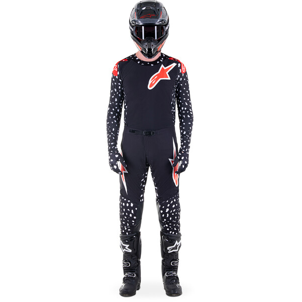 Alpinestars - Maillot Supertech North Noir / Blanc / Rouge fluo