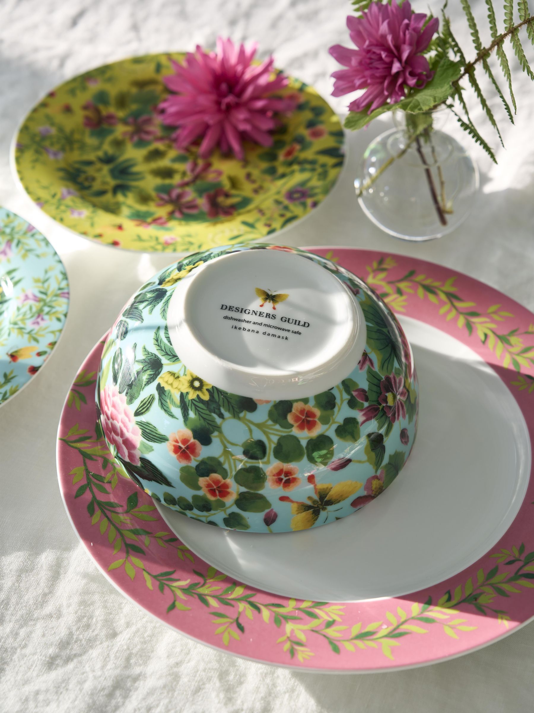 Designers Guild Ikebana Damask set van 4 ontbijtgranenkommetjes