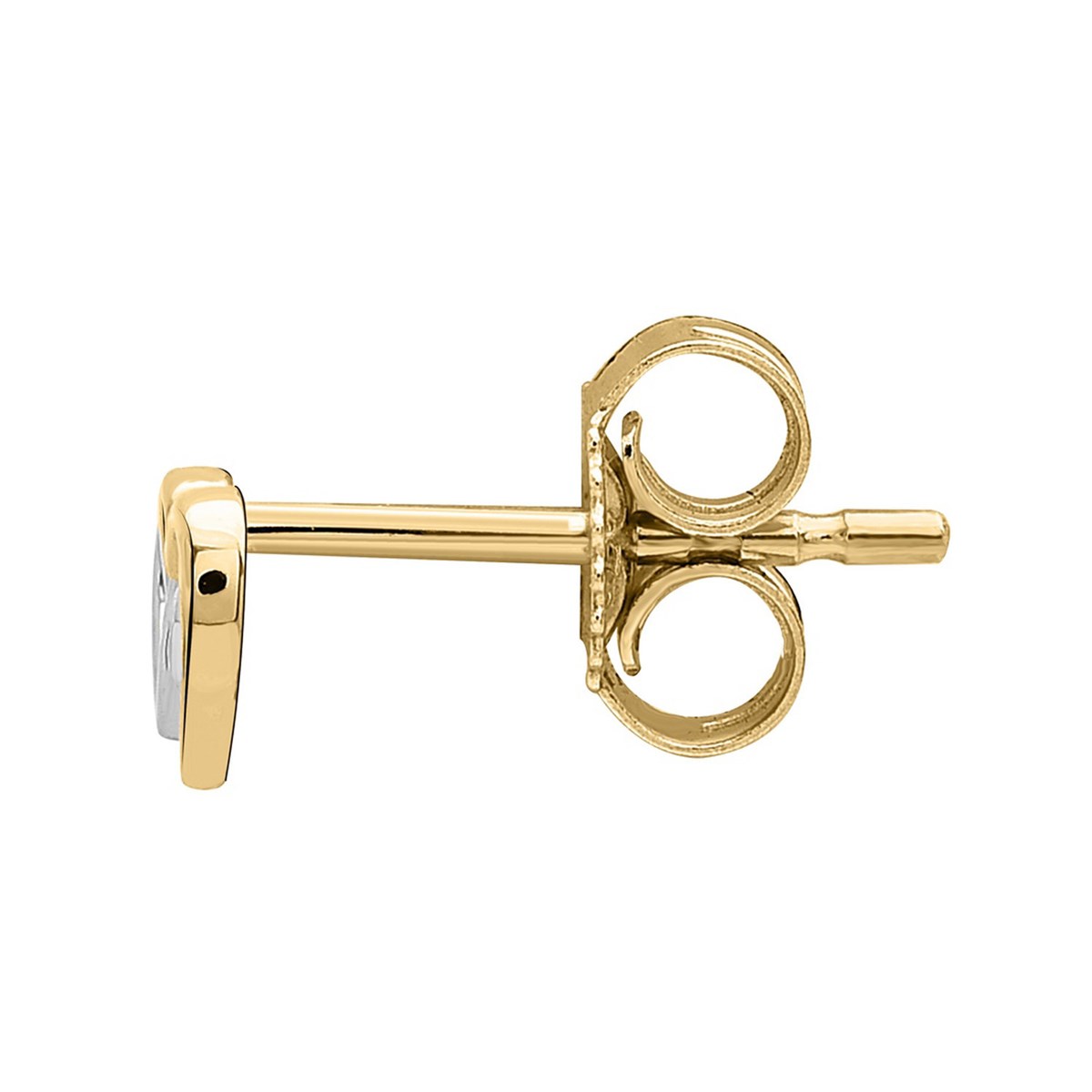 Boucles d'oreilles double coeuror bicolore 9 carats