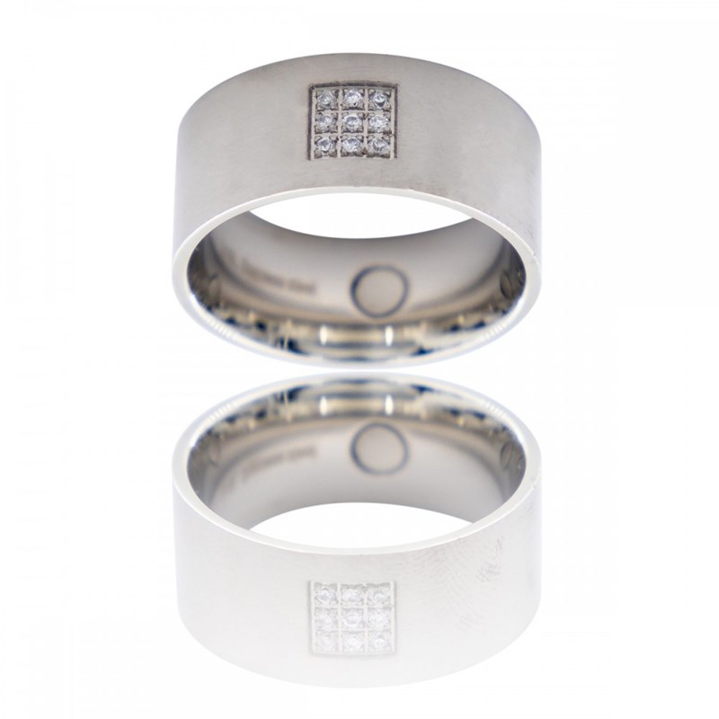 Bague Anneau Homme fashion en Acier Zirconium IBERIS