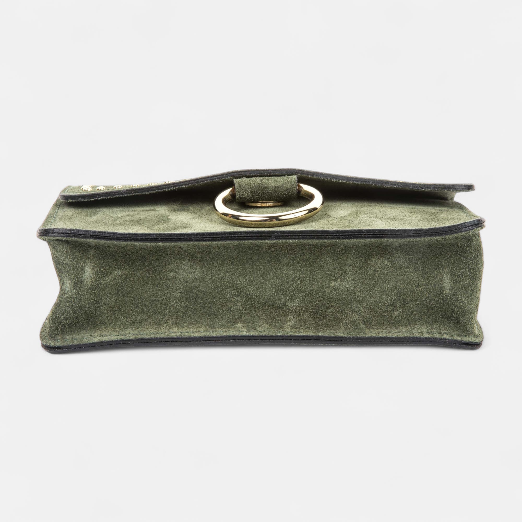Sac bandoulière en cuir kaki