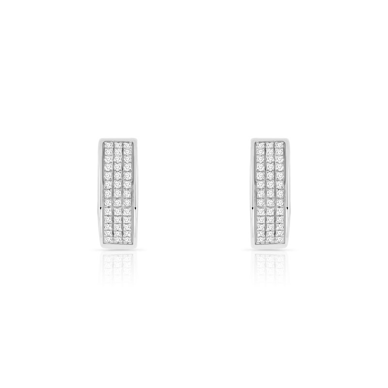 Créoles or 375 blanc diamants