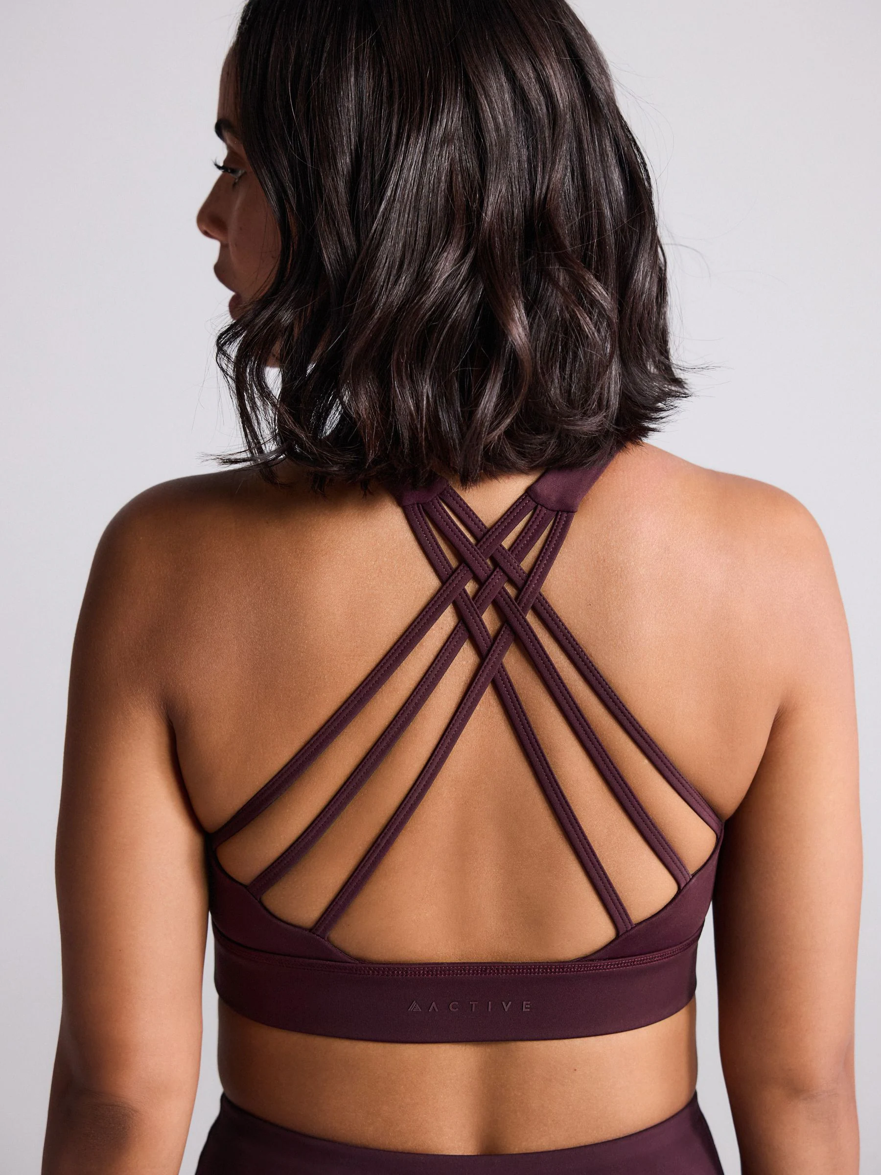Bordeauxrood - Active Cross Back Sports Bra