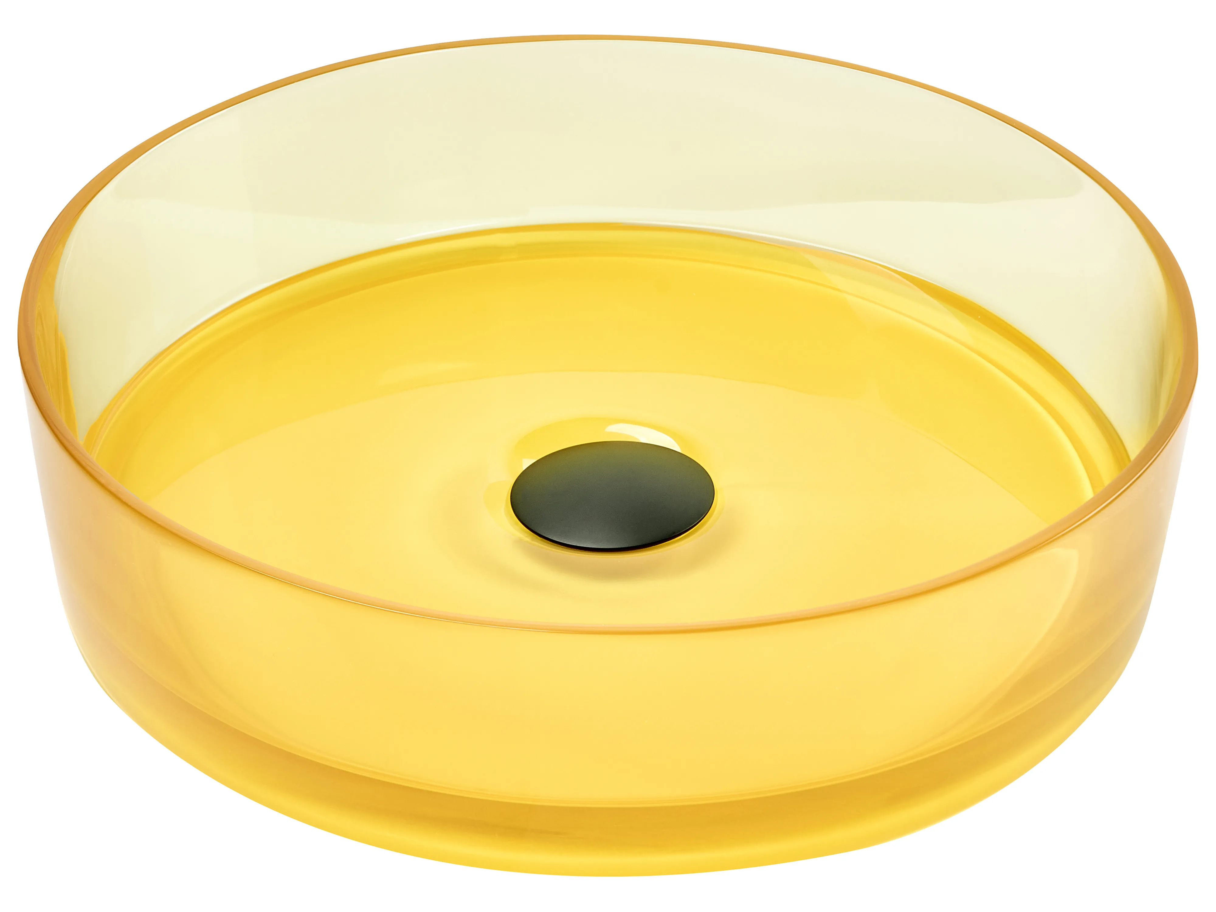 Wastafel voor aanrechtblad TOLOSA ⌀ 36 cm Solid surface Geel