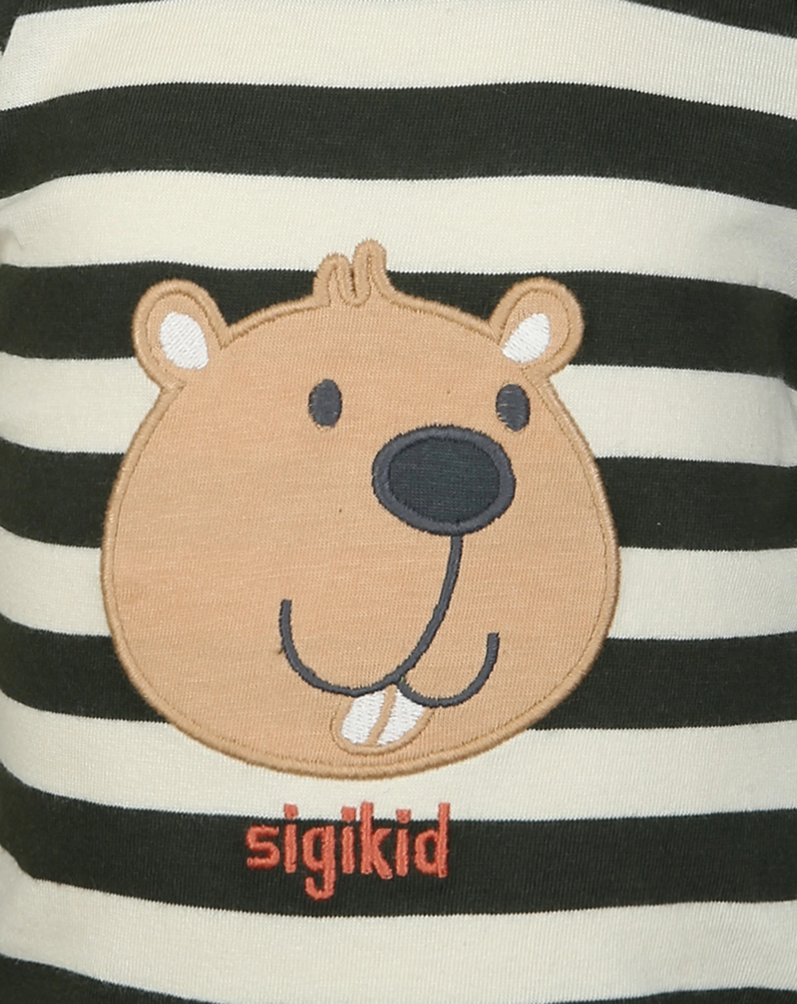Jersey-Pullover BABY BIBER gestreift in beige/grün