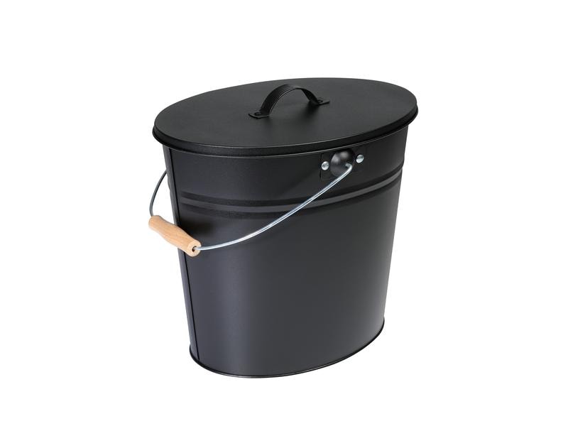 Kamino Ascheeimer mit Deckel, 15 l, Schwarz Ascheeimer
