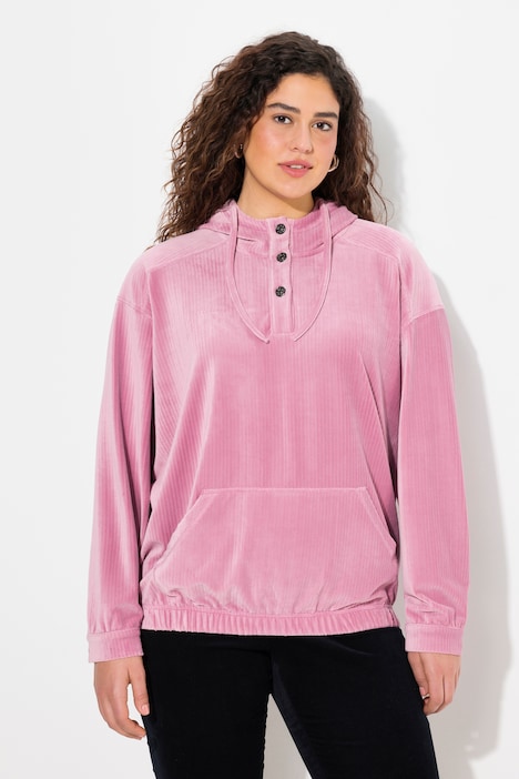 Cord-Hoodie, Oversized, Kapuze, Langarm, Gummisaum