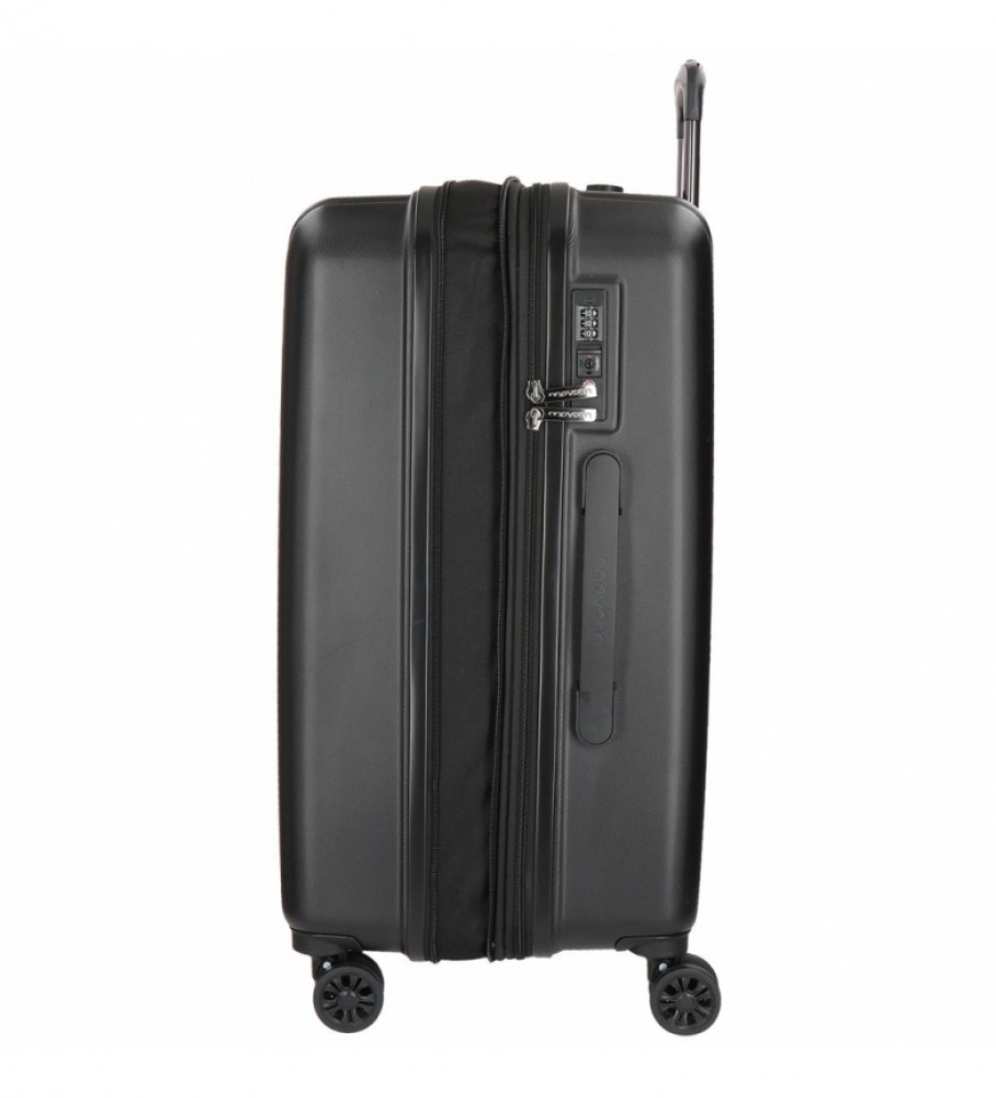 Movom Maleta grande Movom Wood rgida Negro -49x70x28cm-