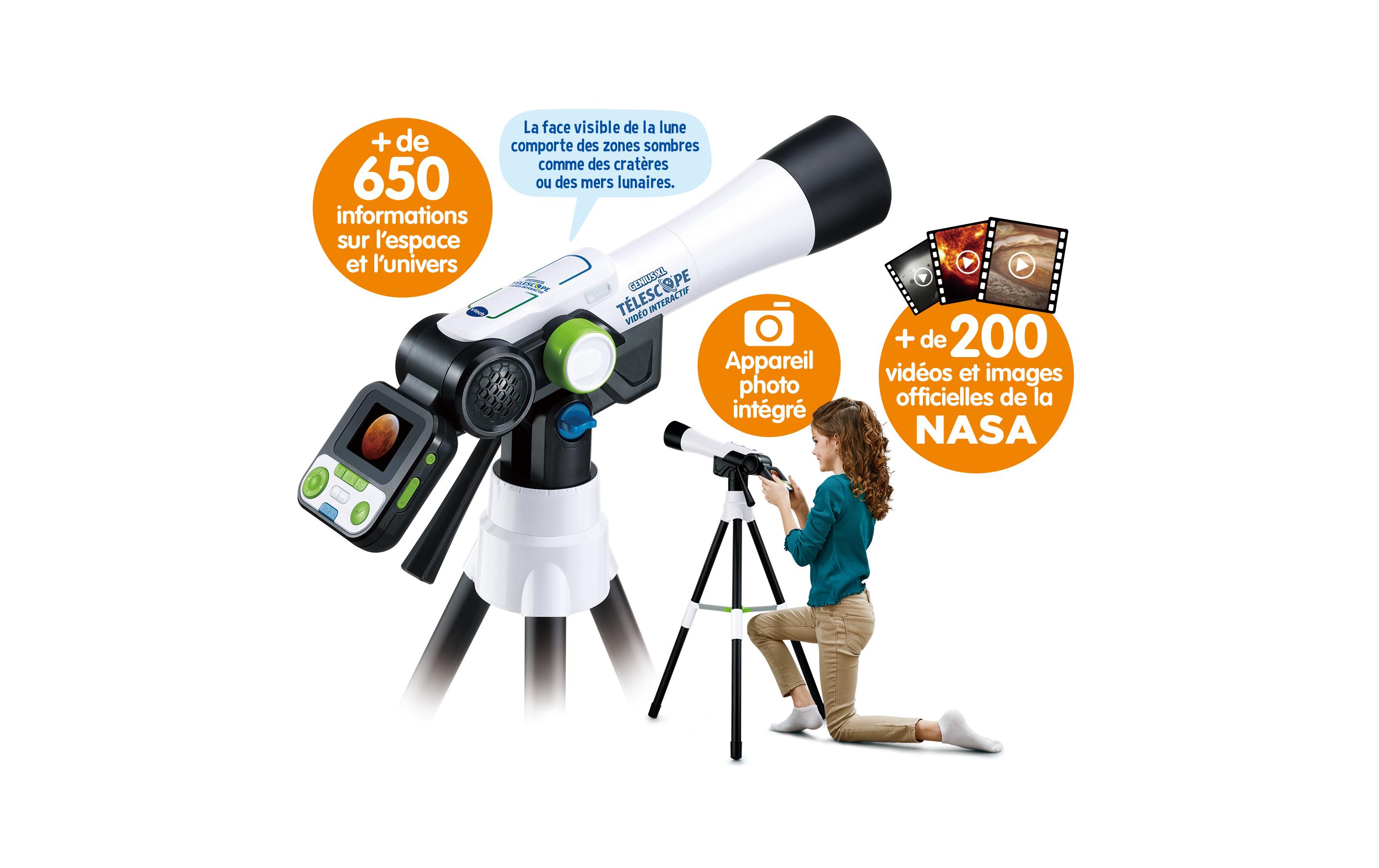 Genius XL Téléscope Vidéo interactif -FR-<br>Digitales Teleskop auf Stativ inklusive NASA-Inhalten und Sammelkarten