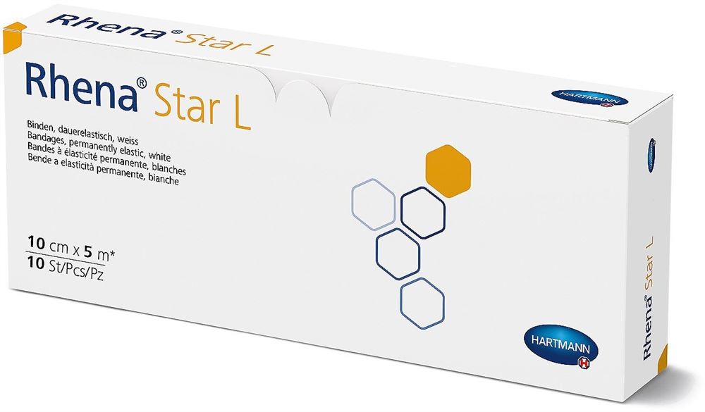 Rhena Star L Elastische Binde 10cmx5m weiss 10 Stk