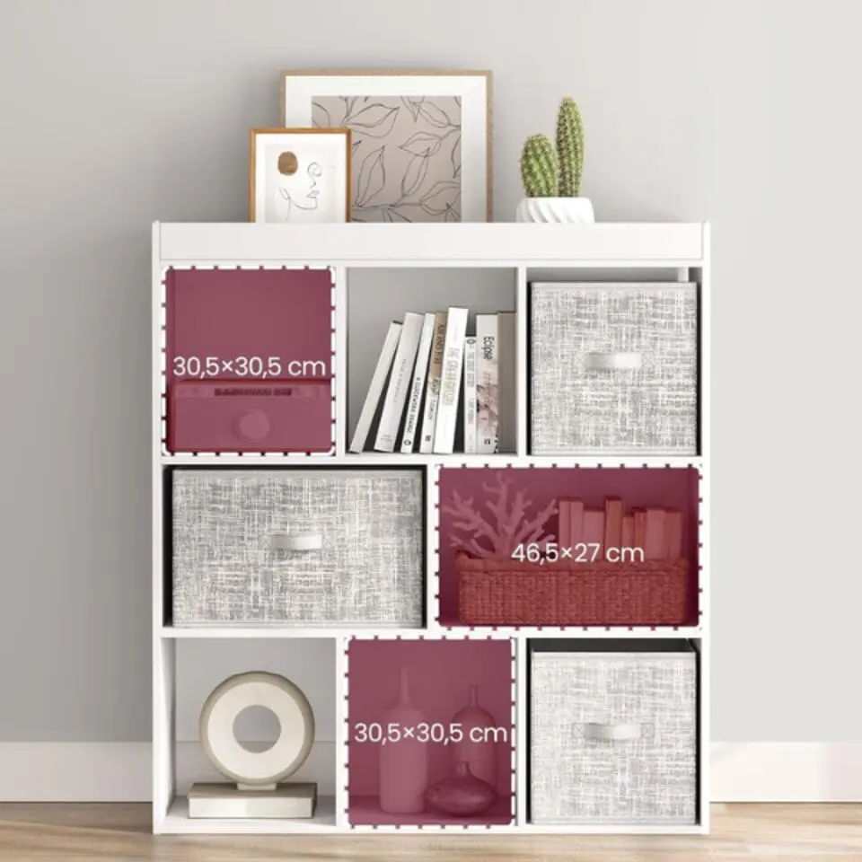 Witte houten open boekenkast 97.5x30x100cm