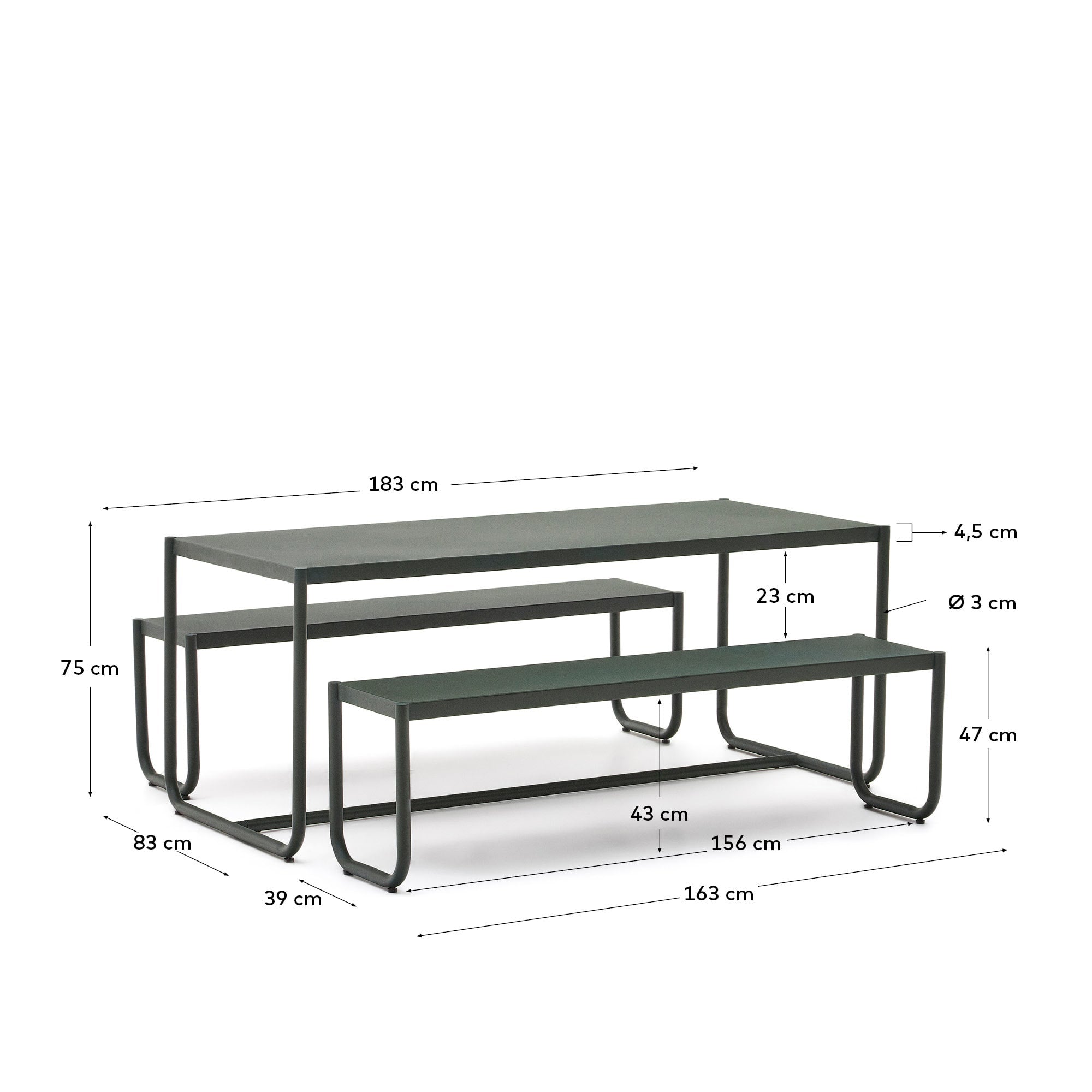 Kave Home Sotil Tuinset - Groen