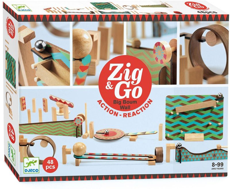 Djeco - Zig & Go - Knikkerbaan - Hout - 48 Onderdelen