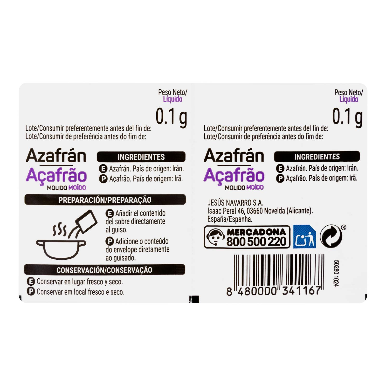 Safran moulu Hacendado