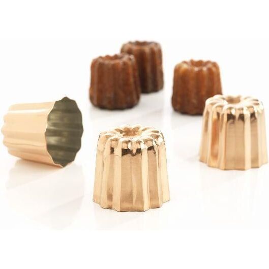 Lot de 3 moules à cannelés 5.5 cm en cuivre