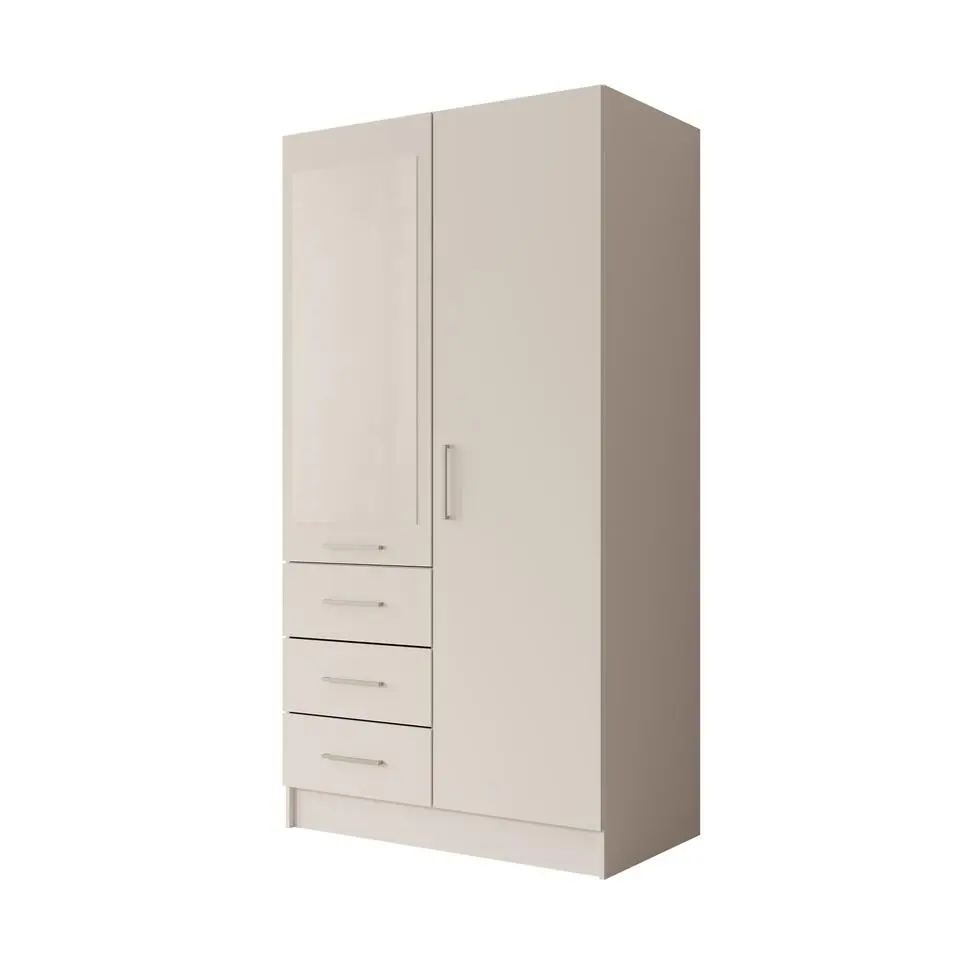 Meubella - Komodo - Kledingkast met 2 deuren - Wit - 101x61x201 cm