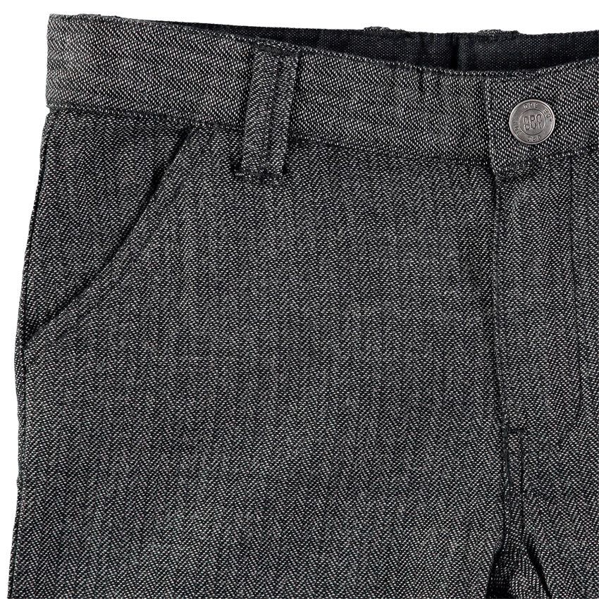 Pantalon gris foncé à chevrons - Noir