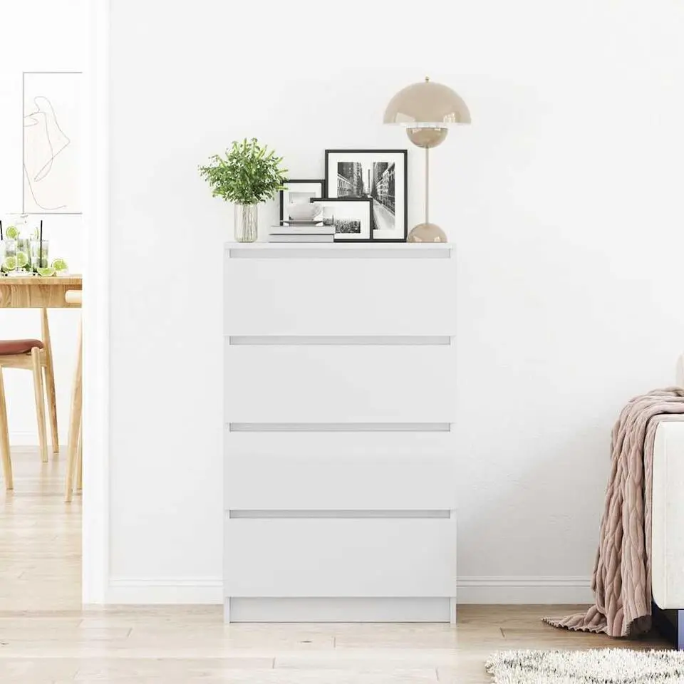 vidaXL - Dressoir - Wit - Bewerkt hout