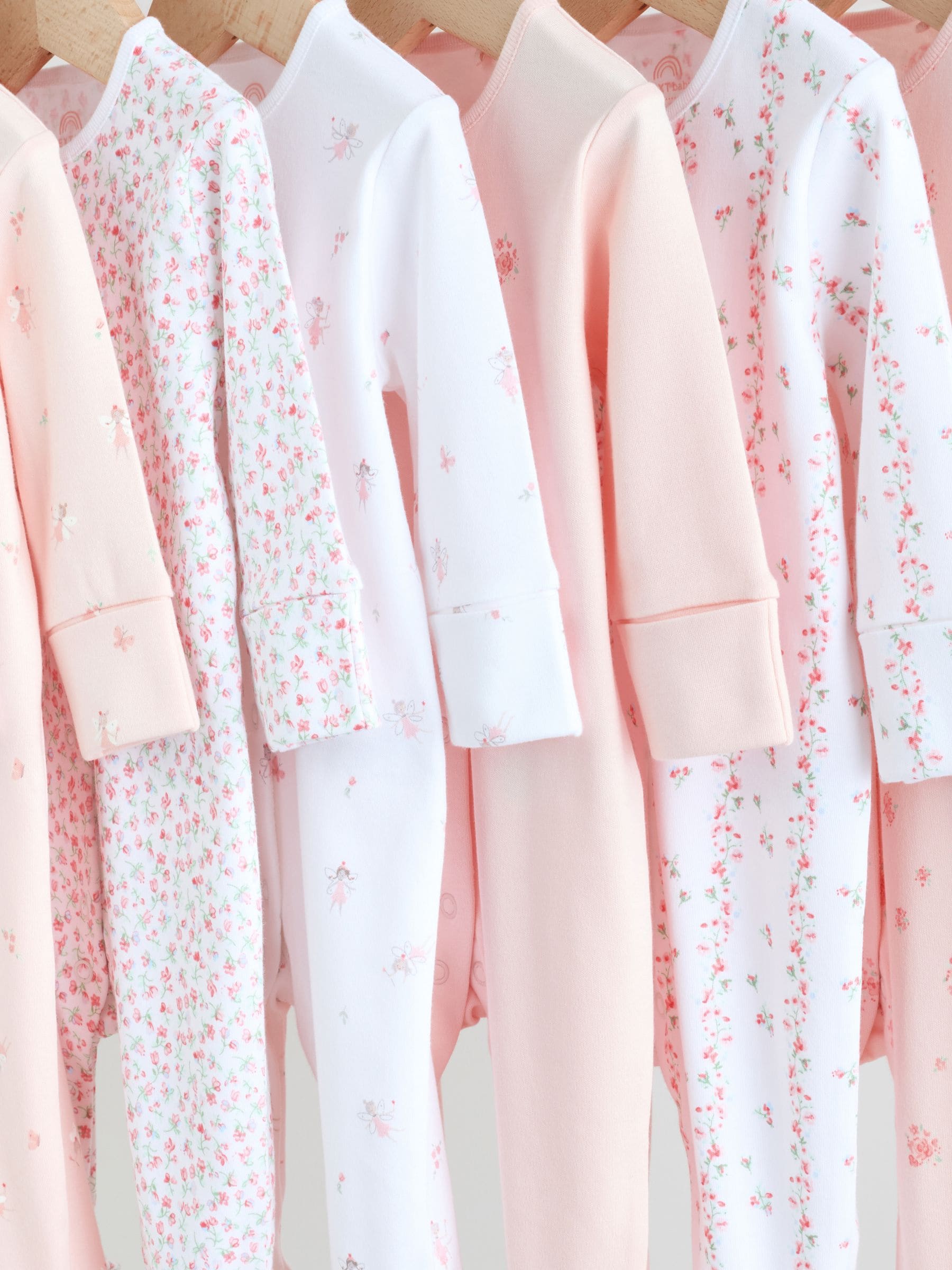 Wit/roze - Babypyjama (0-2jr)