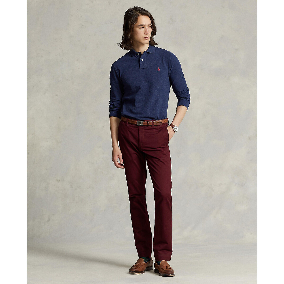 POLO RALPH LAUREN<br>Camisa pólo slim fit em piqué