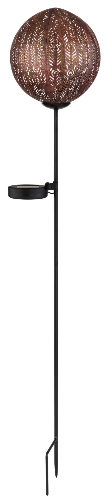 LED-Solar-Erdspieß - kupferfarben - schwarz matt - 90 cm hoch