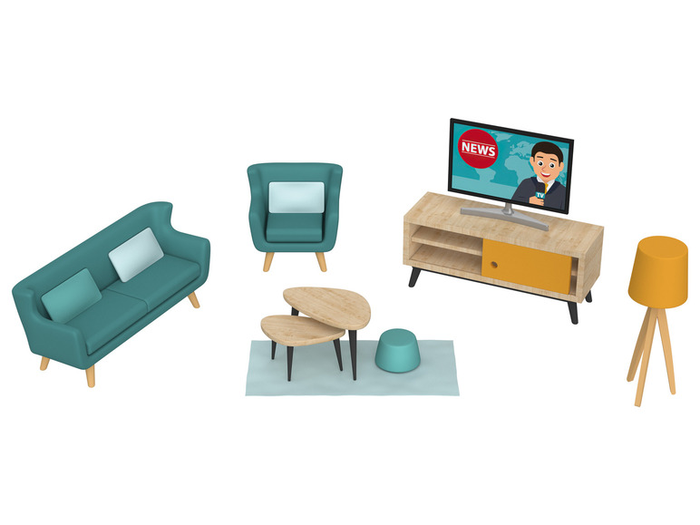 Houten poppenhuis-accessoires