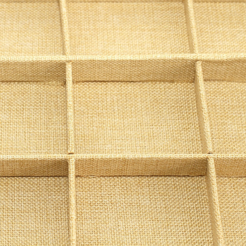 Présentoir bijoux bagues bracelets colliers plateau en toile de jute Naturel