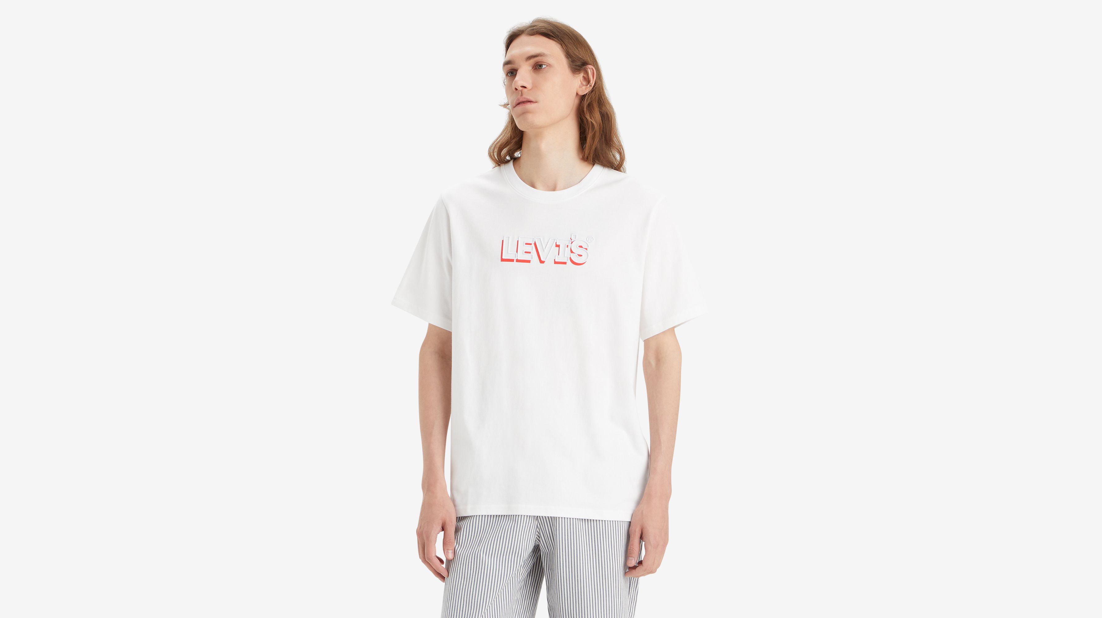 T-shirt graphique Relaxed - Headline Drop Shadow White+ - Blanc