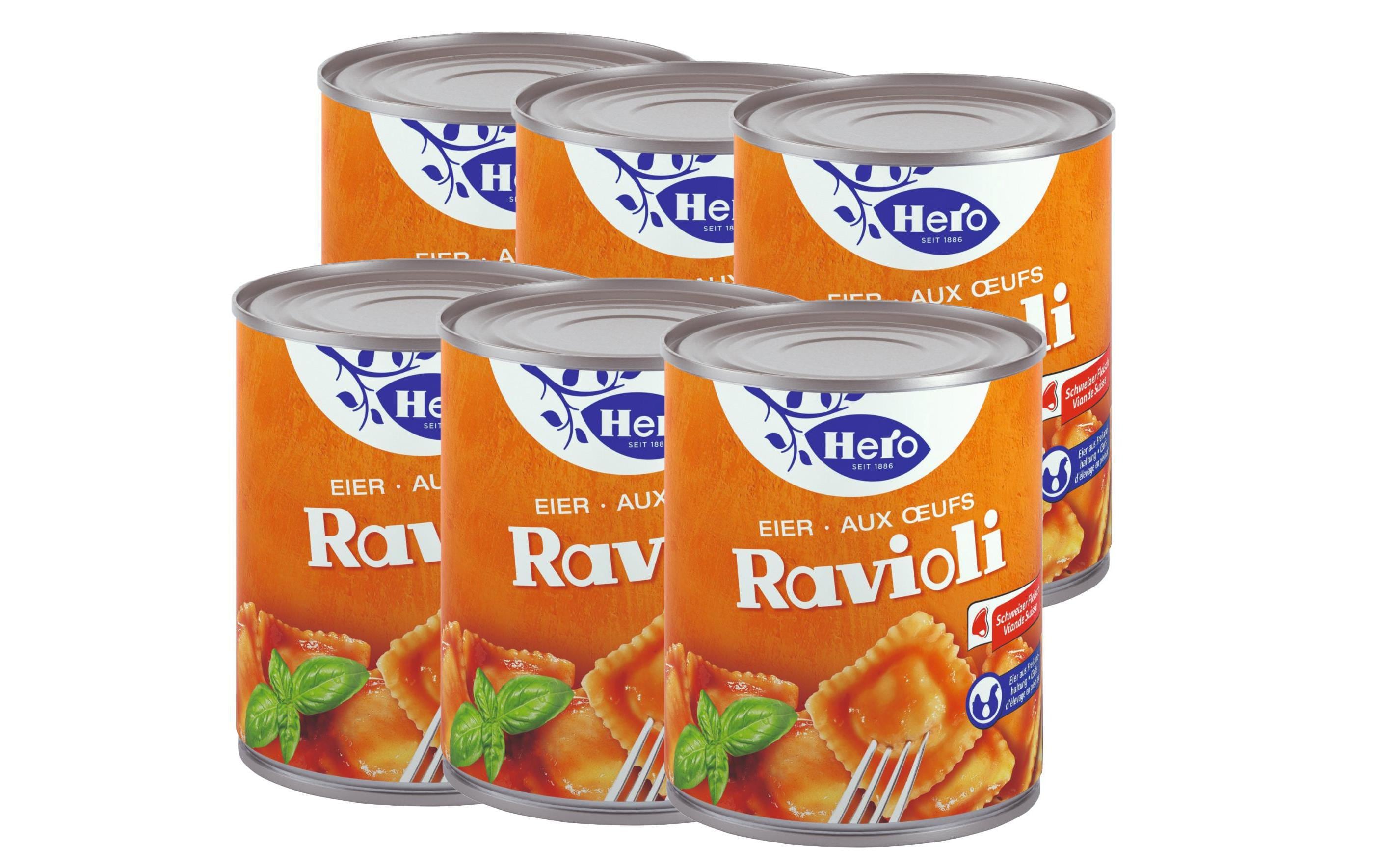 Dose Eier Ravioli 6 x 870 gWeiche Teigtaschen mit Fleischfüllung und würziger Tomatensauce