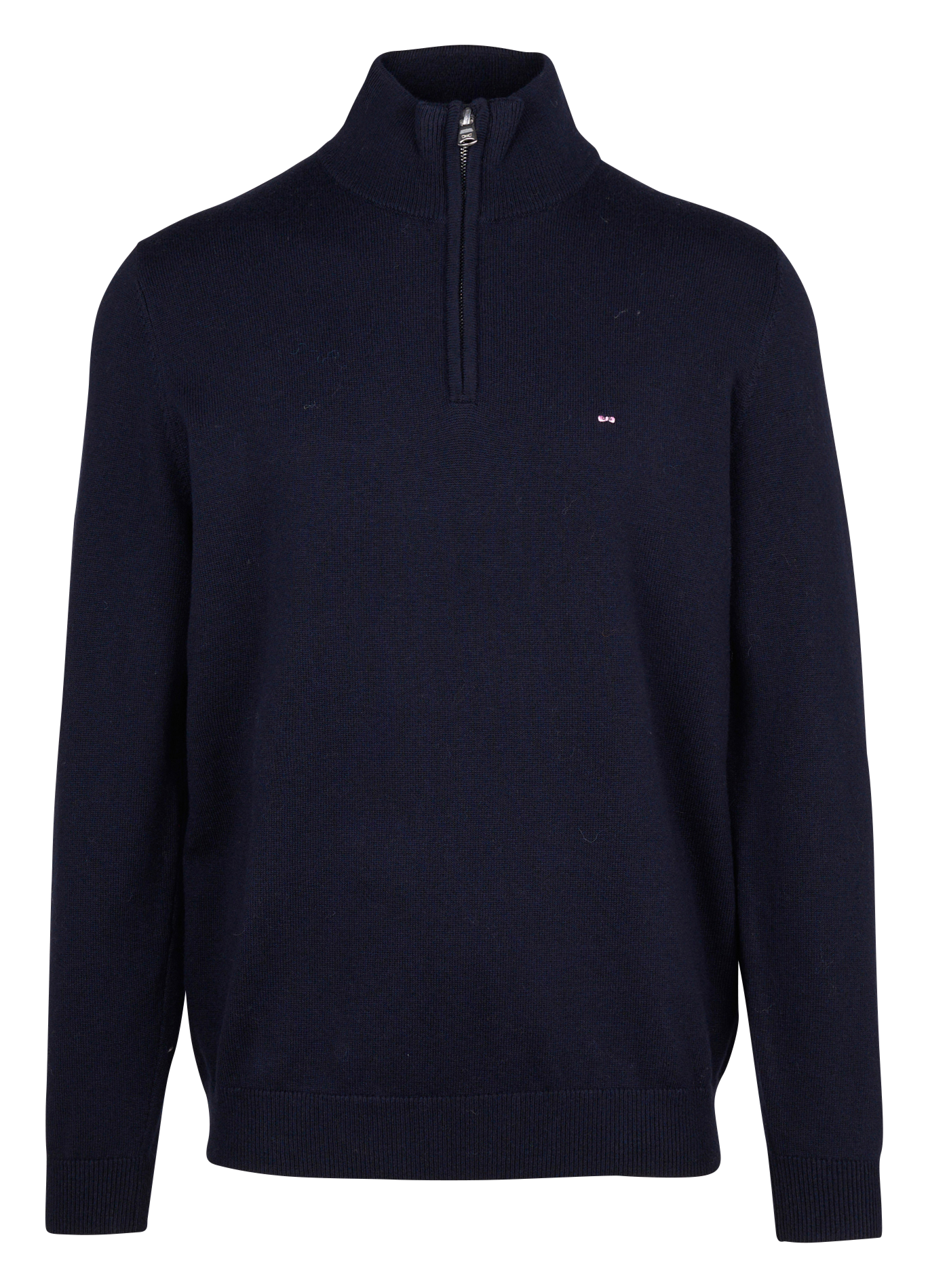 Pull droit en coton et laine | Bleu