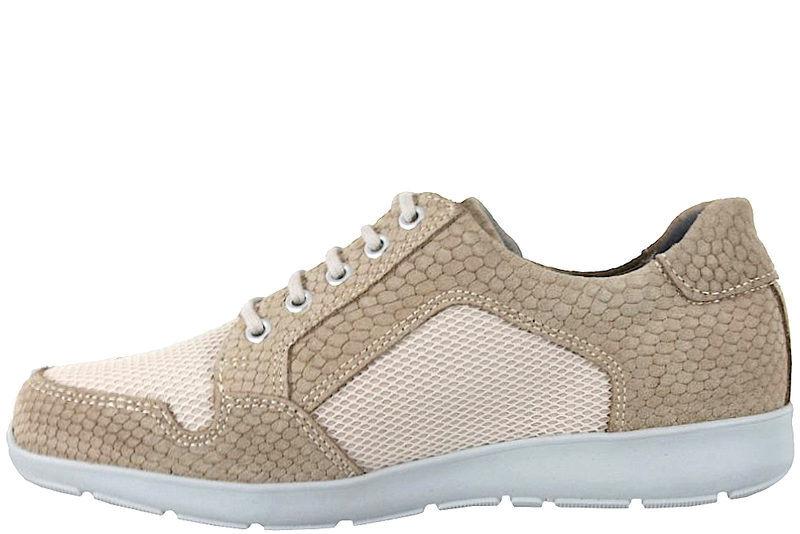 NEW FEET SKO I SANDFARVET PRÆGET NUBUCK