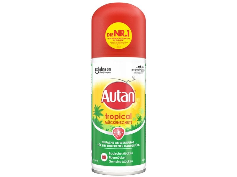 Autan Insektenschutz-Spray Tropical 100 ml Hochwirksamer Mückenschutz-Spray
