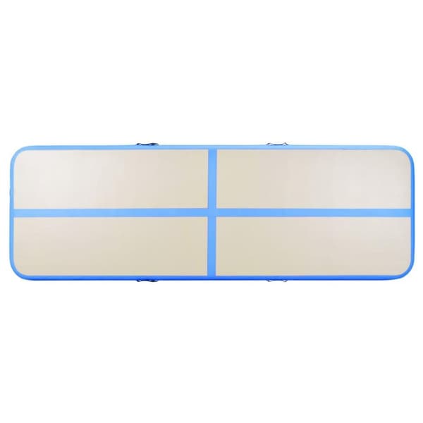 vidaXL Oppblåsbar gymnastikkmatte med pumpe 600x100x10 cm PVC blå