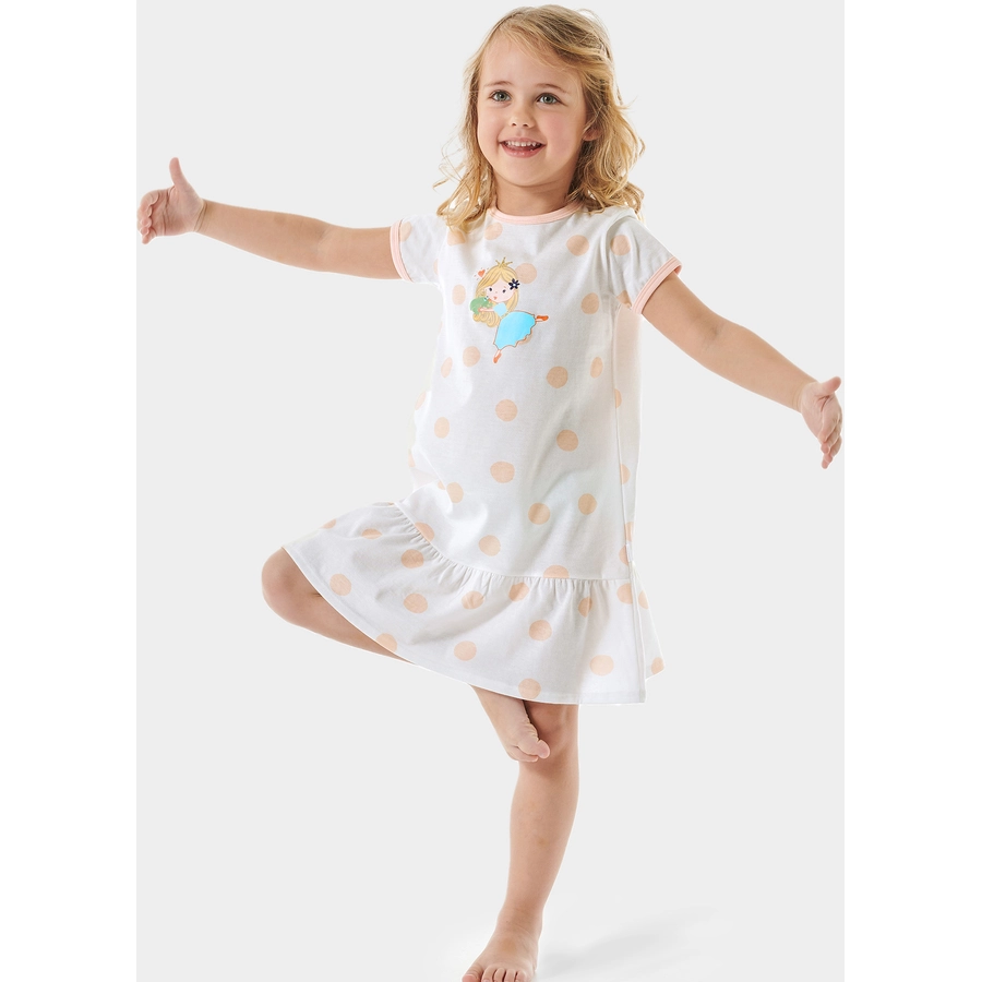 Schiesser Nachthemd Casual World Organic Cotton off-white