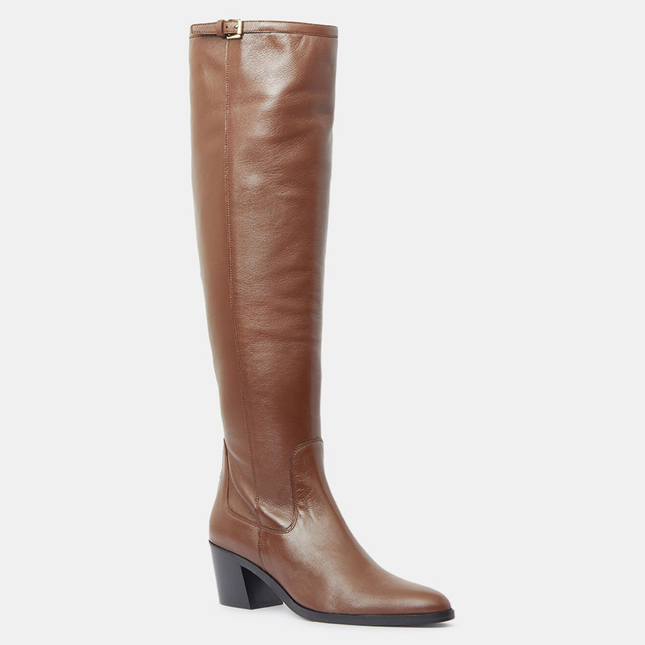 By Far Bottes en Cuir Esteban marron - Talon 6,5 cm