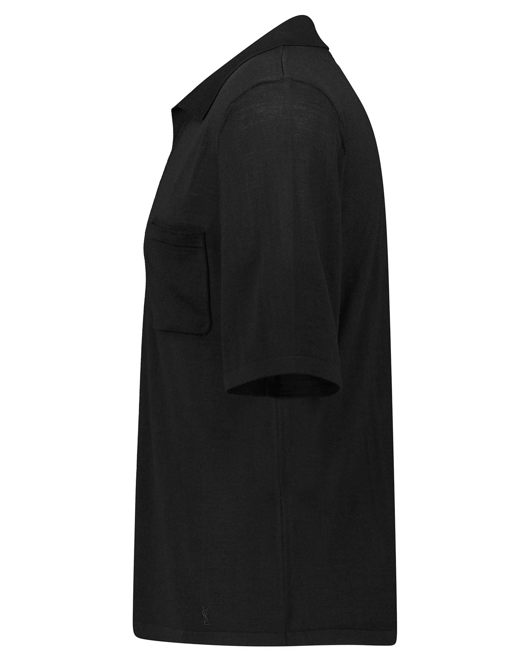 Saint Laurent| Herren Strickpoloshirt aus Wolle Kurzarm