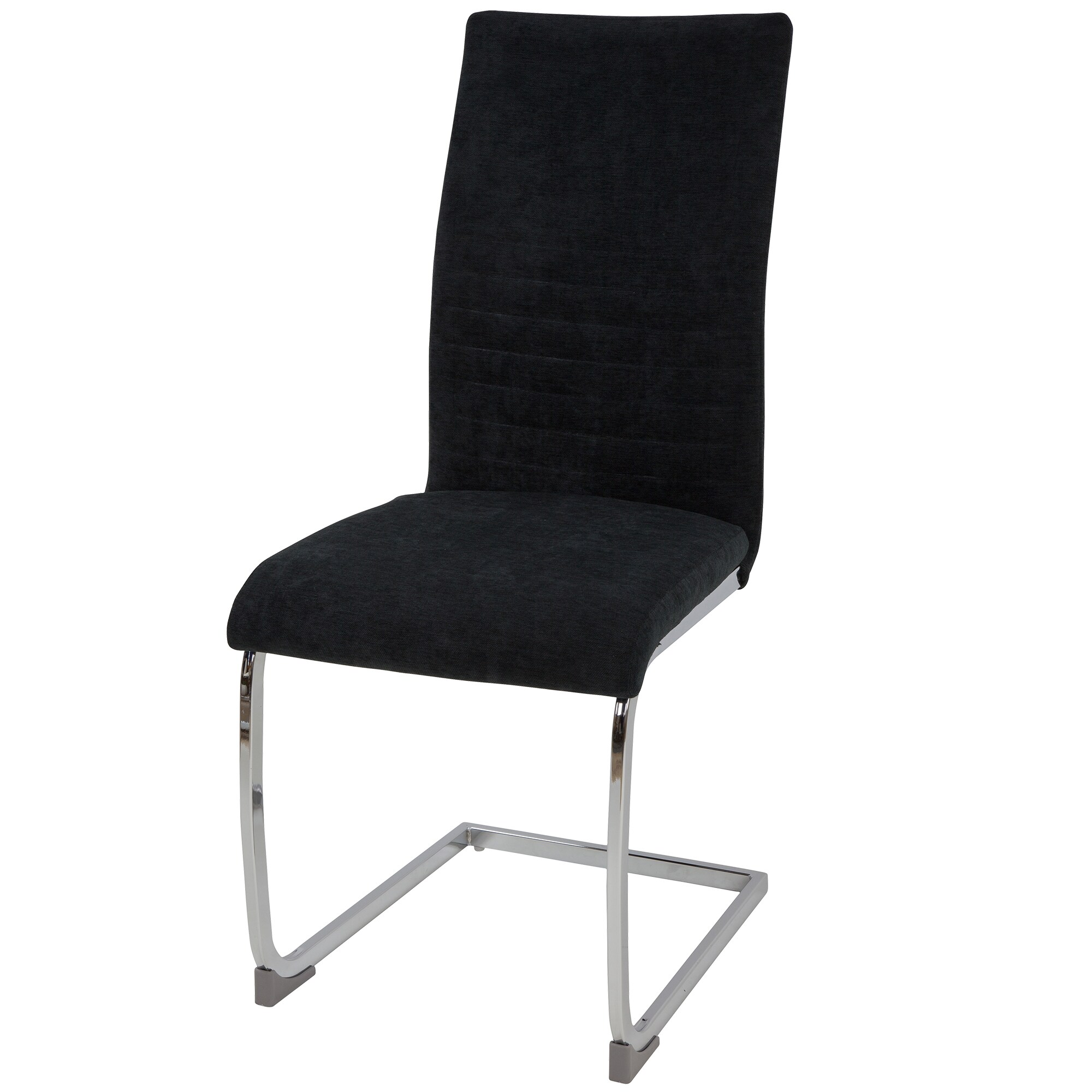 Freischwinger Stühle 4er Set LUGANO, Schwarz - Esszimmerstuhl Schwingstuhl mit modernem Design, Stoff-Bezug, dicke Polsterung - Küchenstuhl, Polsterstuhl, Stuhl Esszimmer oder Esstisch Stuhl