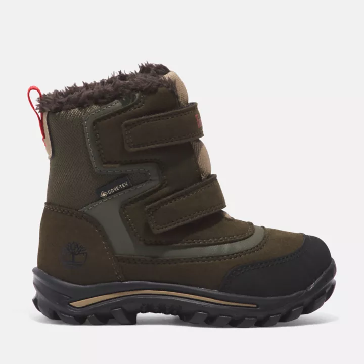 Bota de inverno impermeável Chillberg para criança pequena na cor verde escura