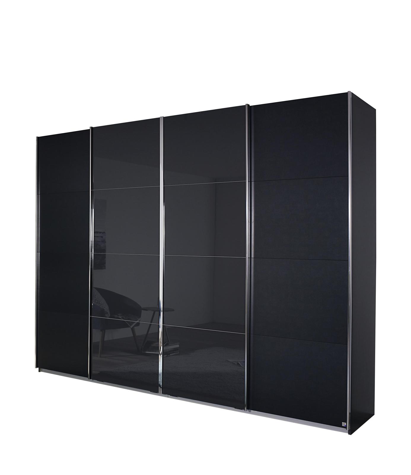 Schwebetürenschrank - grau metallic-Basalt - 271 cm