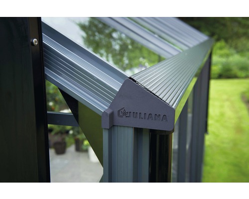 JULIANA Premium Kas 13 m² 3 mm Veiligheidsglas 296 x 439 cm Antraciet/Zwart